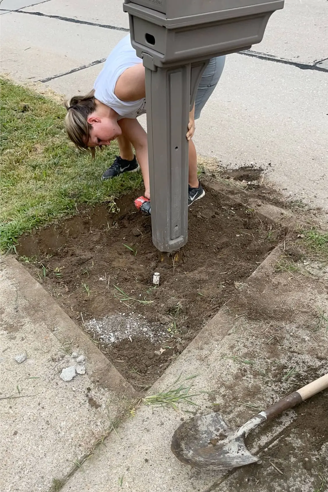 Removing an old mailbox.